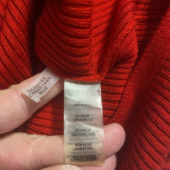 Calvin Klein Red Rubbed Sleeveless Sweater Vest - Picture 6 of 6